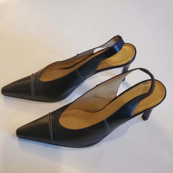 Ellen Tracy Calf Black Sling Back - Size 9.5M - Picture 1 of 8